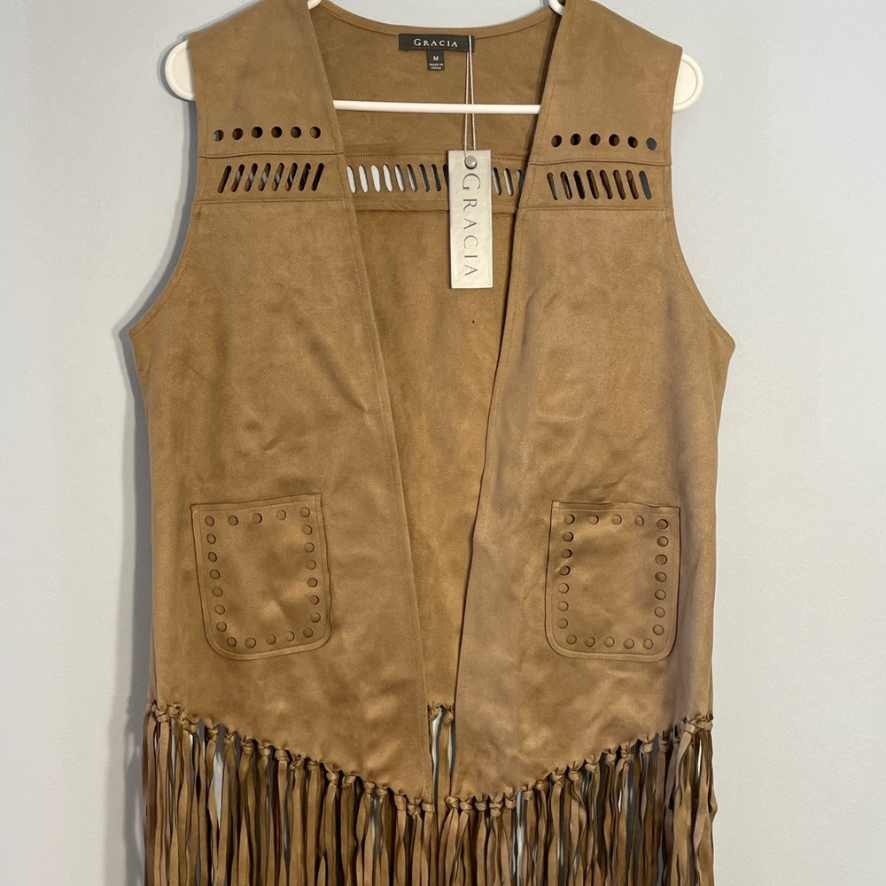 Gracia, fringe vest, Medium